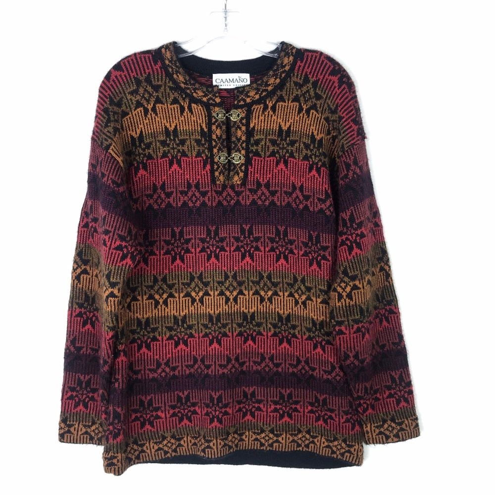 Caamano Womens Alpaca Peru Striped Sweater #879